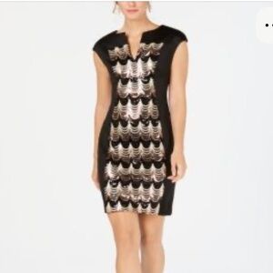 Connected Apparel Sequin Black Mini Dress | Size 14W | Party